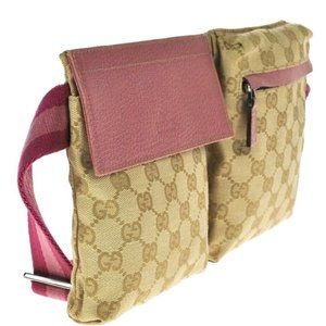 GUCCI PINK & BROWN MONOGRAM GG BELT BAG WAIST POUCH FANNY PACK PRISTINE & RARE